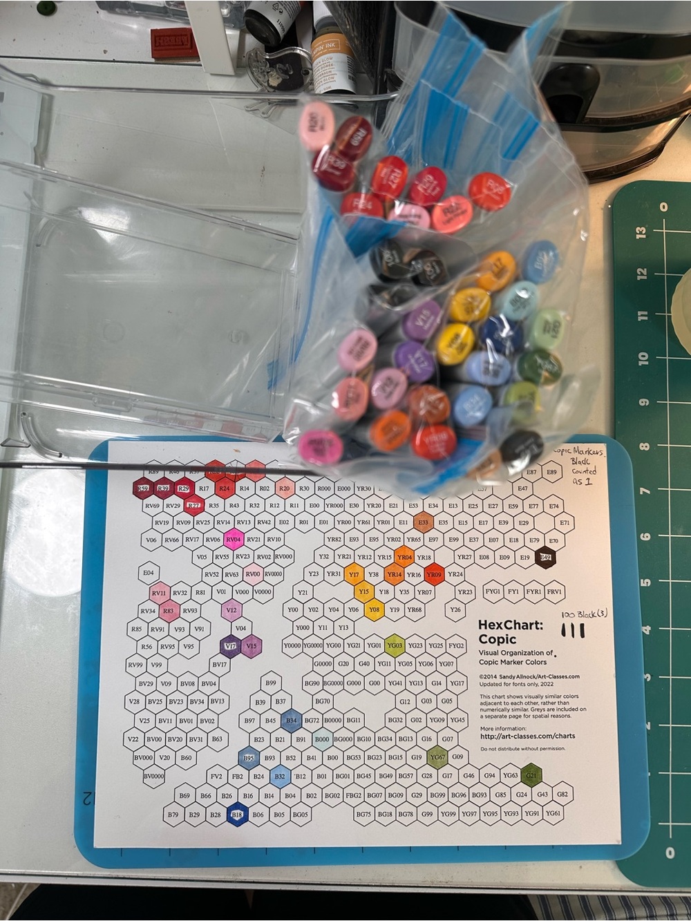 Copic Sketch Markers Color Chart with Mixed Marker Set - Assorted Colors